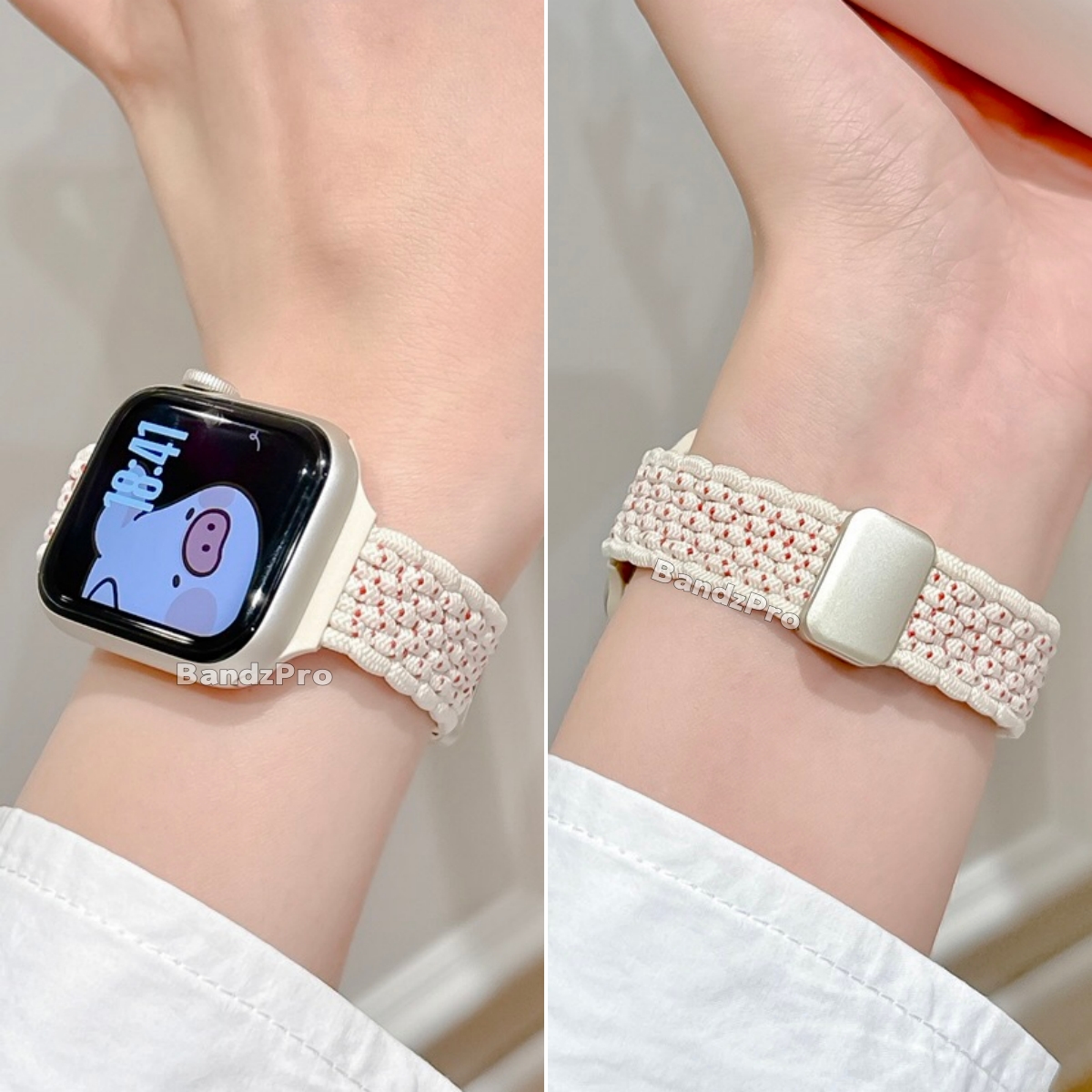 适用iwatch细款磁吸扣编织表带
