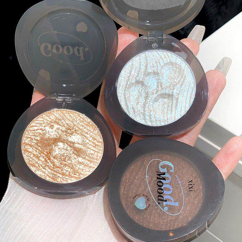 xixi月池暗黑高光粉盘 土豆泥质地珠光碎钻细闪提亮卧蚕单色眼影