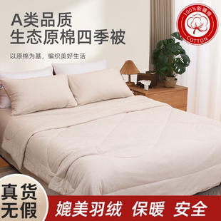 天竺良品天竺棉原棉被子可水洗免被套空调被单人一体夏凉被春秋被