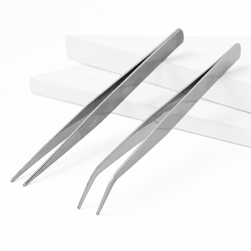 镊子工具维修夹子不锈钢超长镊子加长加厚多用大弯头鱼缸水草