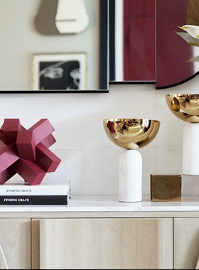 现代轻奢样板间玄关搭配软