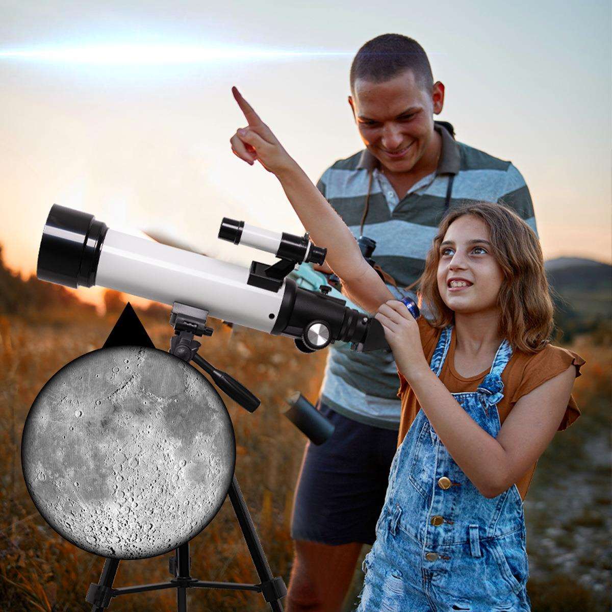70500白色大口径高清高倍天文望远镜儿童益智观星观月望远镜广角