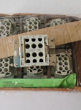 意大利ILME重载联接器CSEF 06 CSHF 06 16A 500V快速接线6孔母端