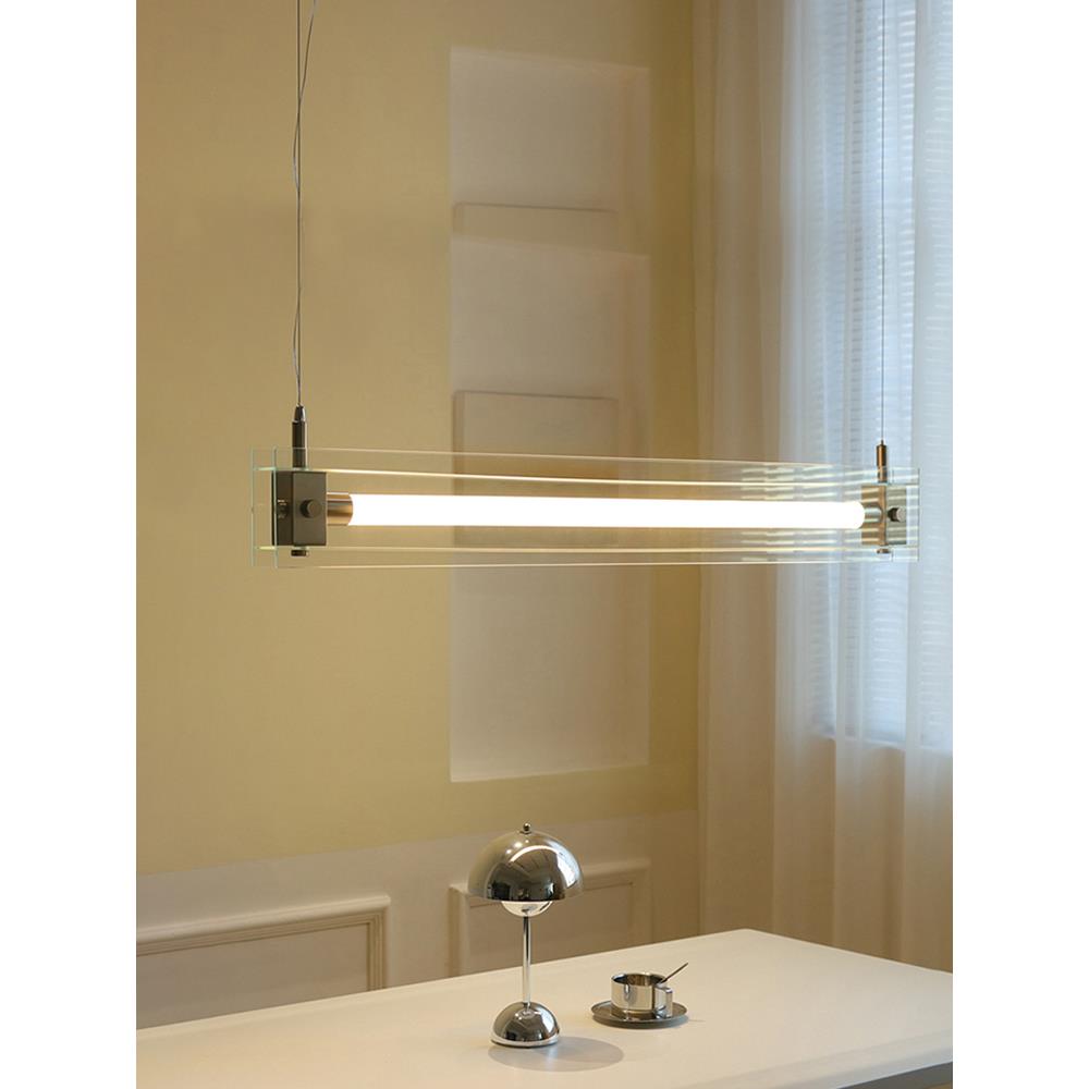 餐厅吊灯现代极简创意玻璃一字长条灯设计师吧台办公室岛台马扎灯