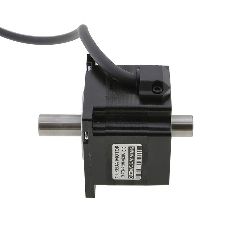 57空心轴步进电机 双轴 NEMA23 0.78 Nm 2.0A 57x57x45mm 57中空