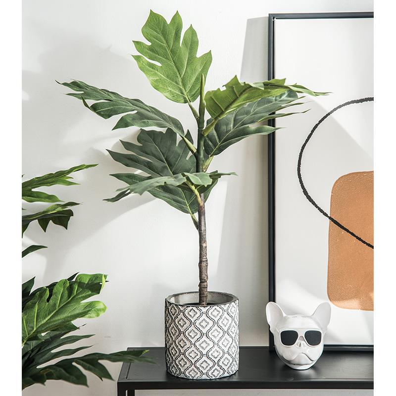 北欧风仿真绿植爱心榕琴叶榕植物假树室内客厅落地盆栽装饰摆件