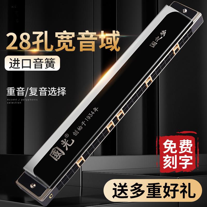 德国进口音簧28孔复音口琴重音专业演奏级24孔初学者入门