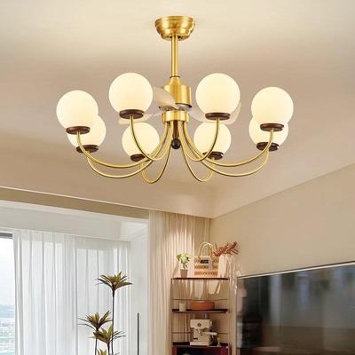 魔豆卧室吊扇灯中古风法式客厅餐厅风扇灯南洋美式复古风