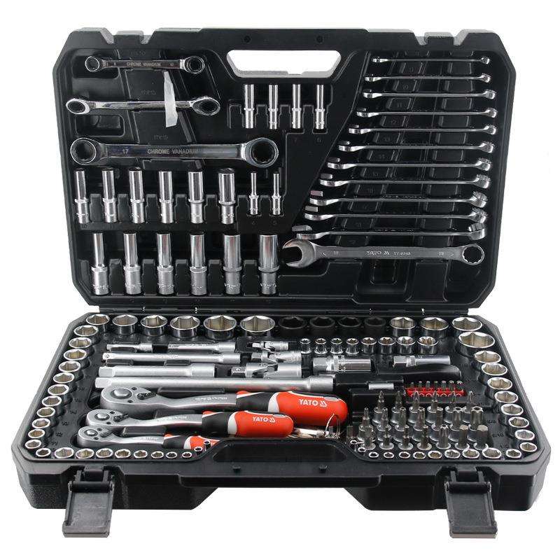 YATO公英制套筒扳手套装1/2大1/4小3/8中飞汽车维修理套管棘轮