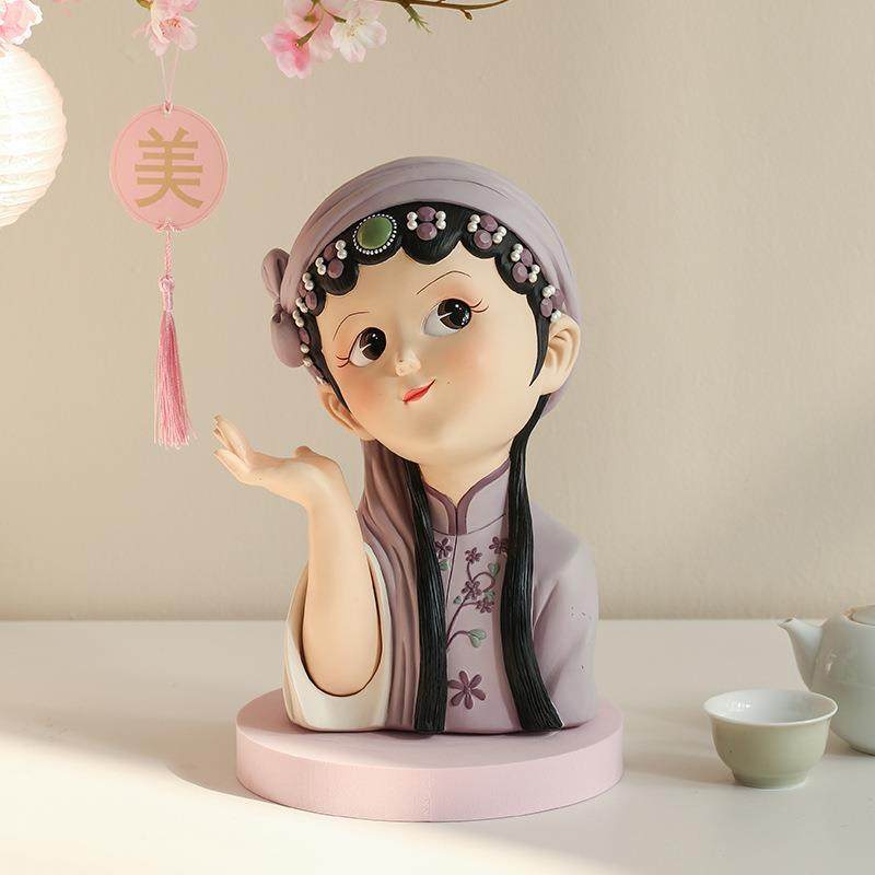 3轻奢京剧女孩小众艺术摆件客厅电视柜酒柜家居装