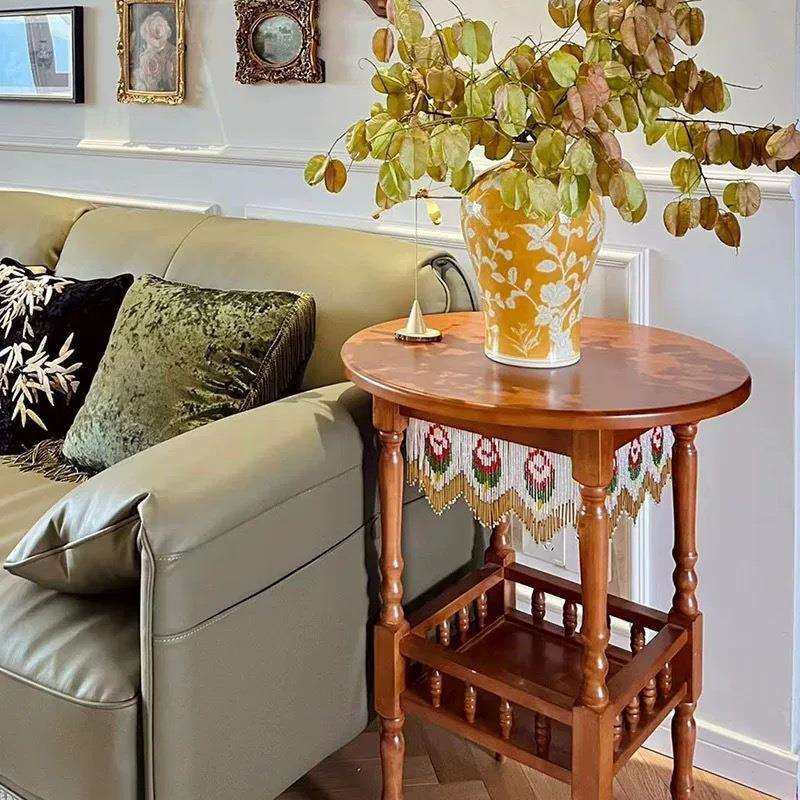 法式复古边几高级艺术感沙发侧边柜家用客小茶几创意卧室床头柜