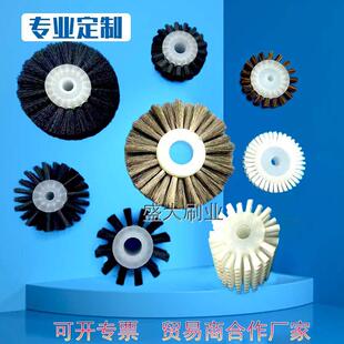 工业毛刷轮滚筒毛刷防静电毛刷滚轮毛刷猪鬃剑麻钢丝圆形圆柱刷