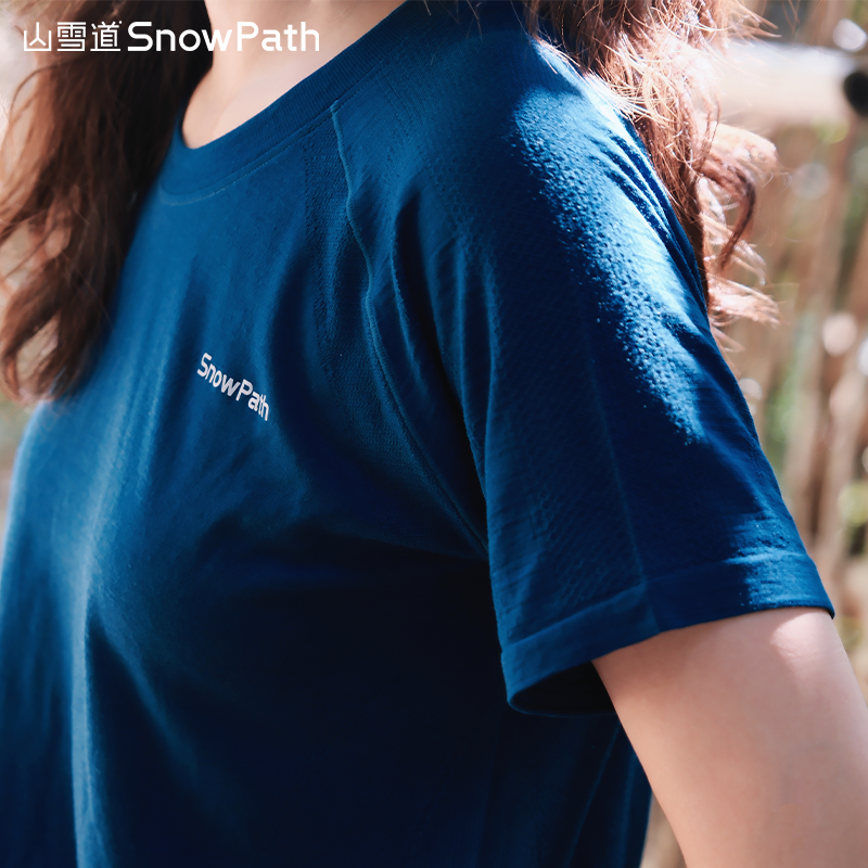 山雪道美利奴羊毛无缝排汗网孔
