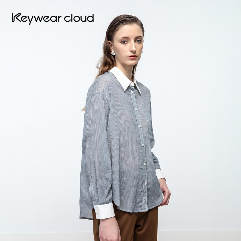 Keywearcloud奇威条纹衬衫服饰