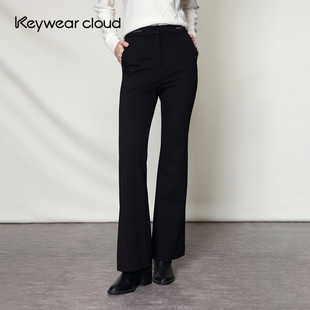 长裤 Keywearcloud奇威冬季 修身 休闲裤 高腰百搭喇叭裤