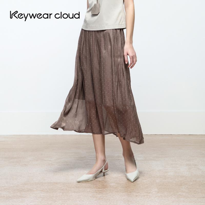 Keywearcloud奇威丝绒半裙