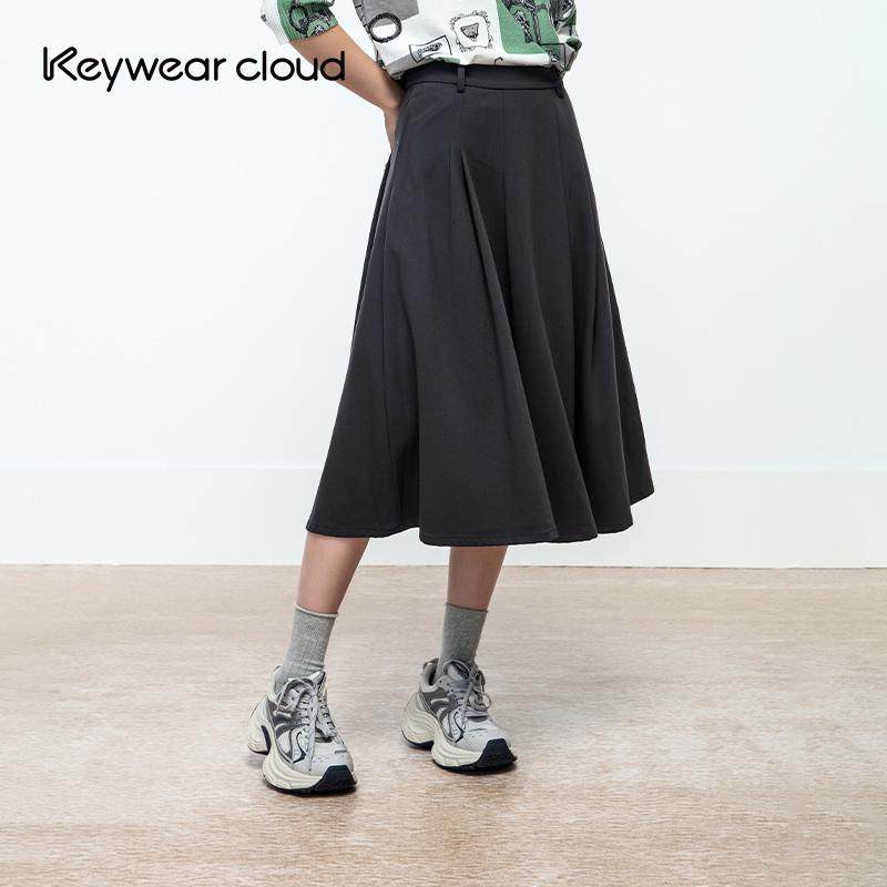 Keywear优雅气质百褶半身裙