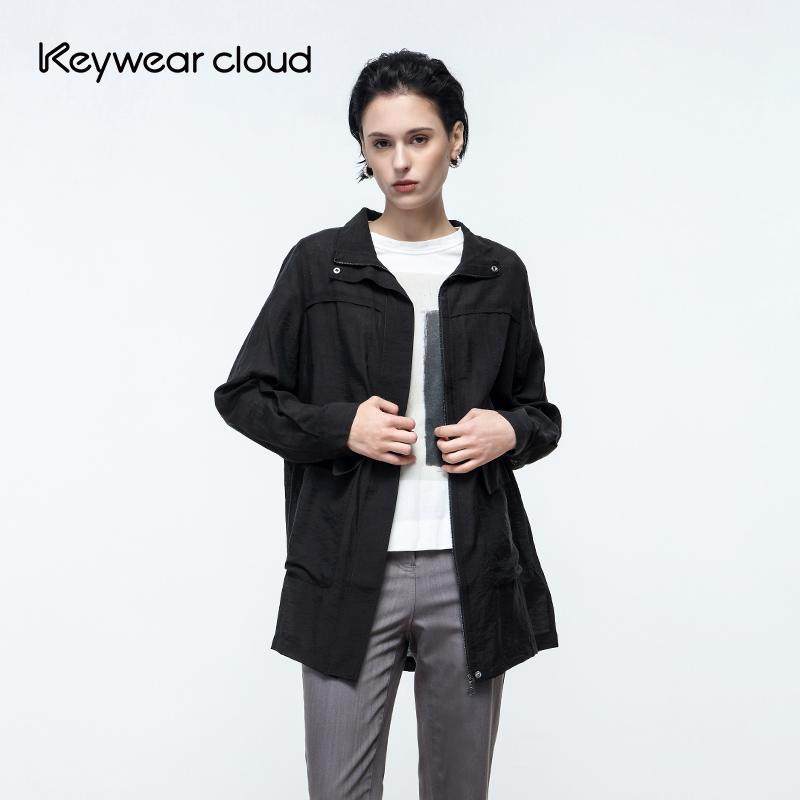 Keywearcloud奇威夏季翻领女装中长款衬衫薄款女装开衫拉链外套,女装/女士精品,风衣,淘宝优惠券,粉丝福利购,淘宝优惠卷