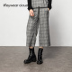 Keywearcloud奇威女装 宽松显瘦百搭阔 灰色格子休闲裤