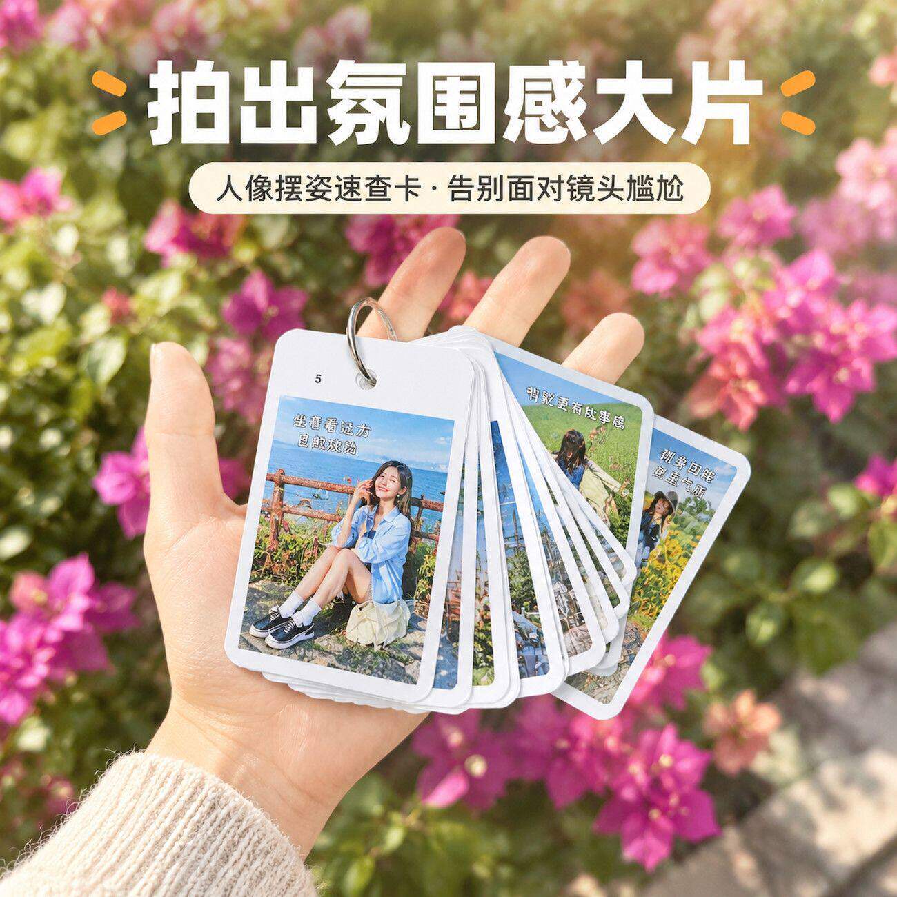 万能拍照出片神器旅行拍照姿势引导卡片随身便携创意出片指南指导