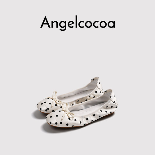 日本Angelcocoa白波点芭蕾舞鞋