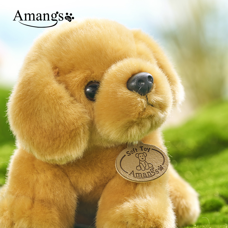 Amangs正版玩偶金毛犬小狗狗公仔