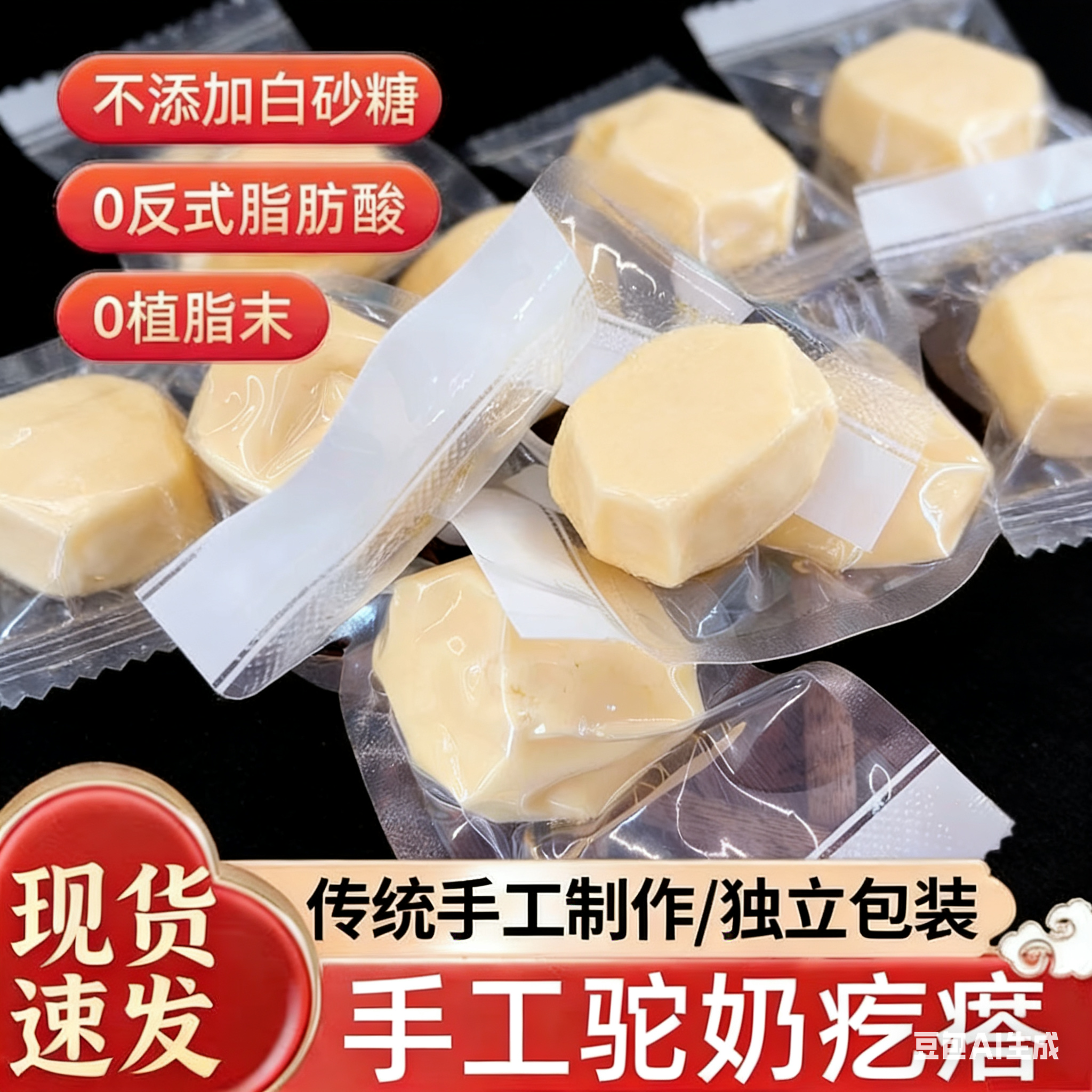 手工驼奶疙瘩正宗新疆特产手工骆驼奶疙瘩无蔗糖500g奶酪儿童零食