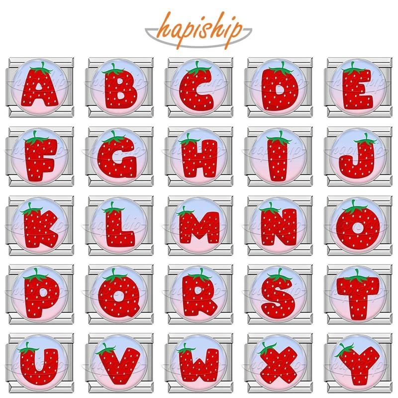 Hapiship模块手链可爱草莓字母图片