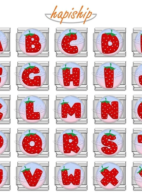 Hapiship模块手链可爱草莓字母