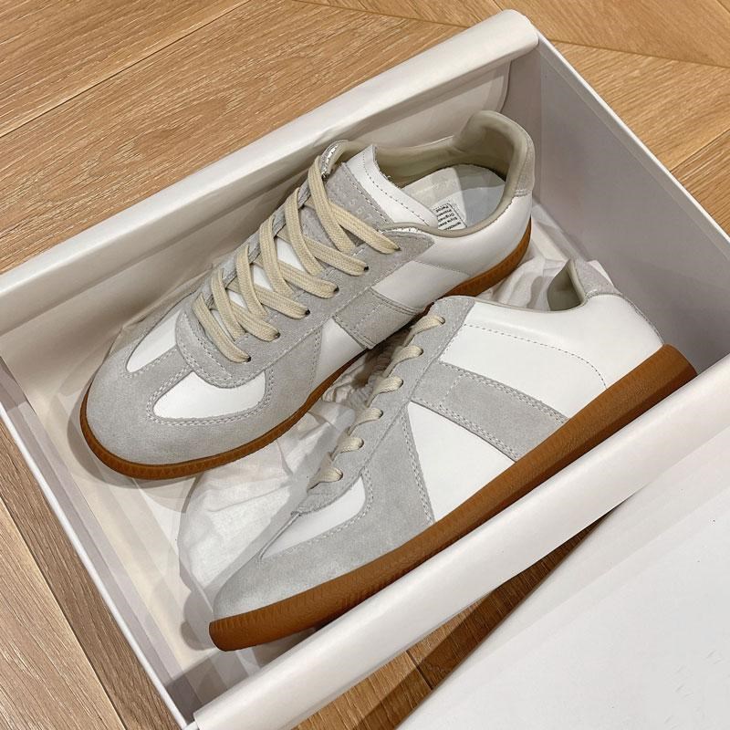 顶版德训鞋男女情侣小白鞋2024新款真皮系带复古运动休闲平底板鞋