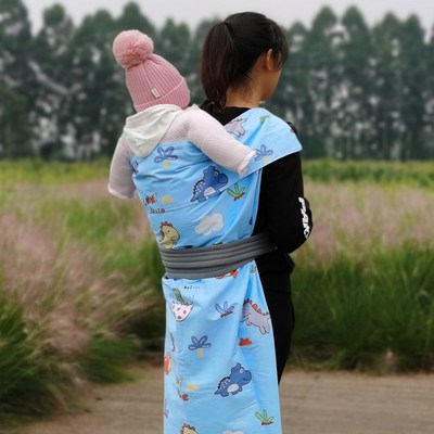 四川农村老式婴幼儿背巾传统宝宝背E带后背式小娃儿背裙小娃儿背