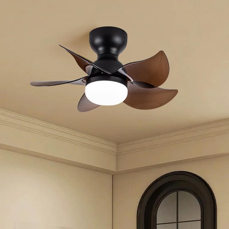 法式复古吸顶风扇灯吊扇灯胡桃木色客厅卧室餐厅风扇吸顶灯吊灯