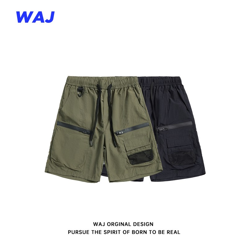美式轻薄速干大口袋短裤男潮2025年夏季新款宽松户外百搭五分裤子