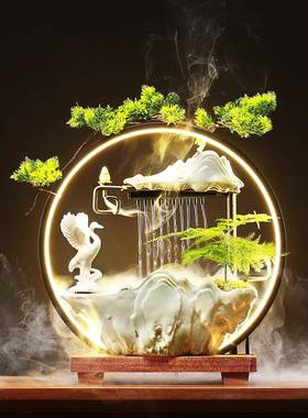 轻奢循环流水摆件创意乔迁新居开业礼品领导办公室商务公司艺术品