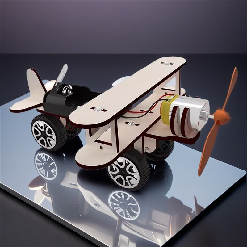 木质电动滑行飞机模型科技小制作学生科学实验手工发明教学材3456