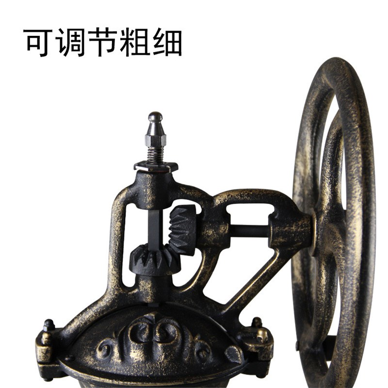 复古铸铁转轮咖啡磨豆机 手摇研磨机手动磨粉机现磨咖啡机研磨机