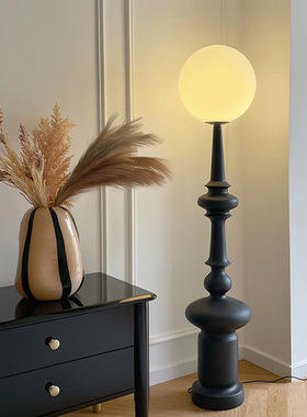 意式复古设计罗马柱落地灯客厅卧室中古装饰台灯书房立式灯