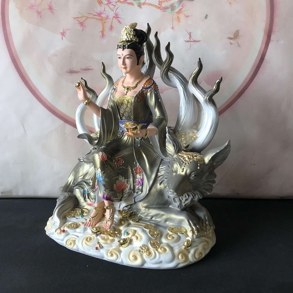 宽体树脂九尾女狐神像九姑娘神像家用客厅供奉女狐像体摆件