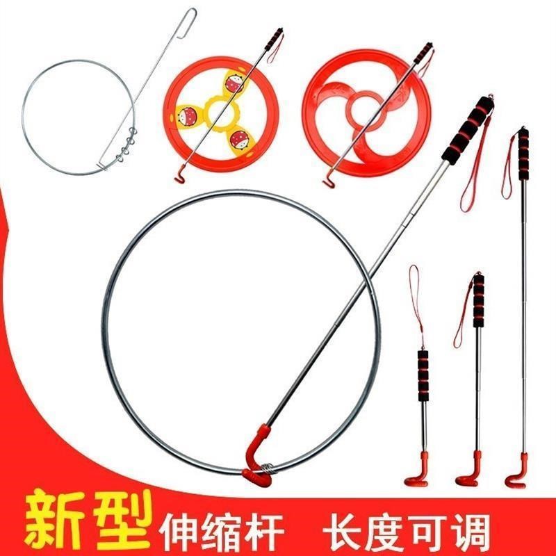 儿童玩具滚铁环幼儿园p彩色铁环滚铁圈伸缩杆户外运动亲子怀旧玩