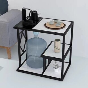 轻奢岩板茶水柜客厅沙发边角小茶C几可放水桶置物烧水台茶边桌边