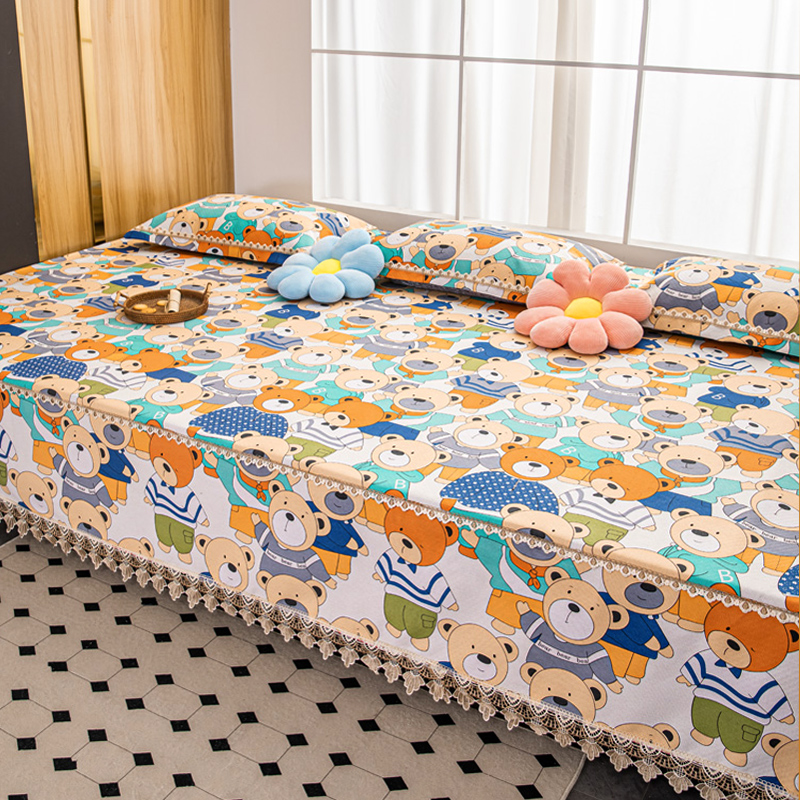 纯棉牀榻榻米牀盖老粗布凉席夏季四季通用牀单3R米大尺寸炕盖炕垫