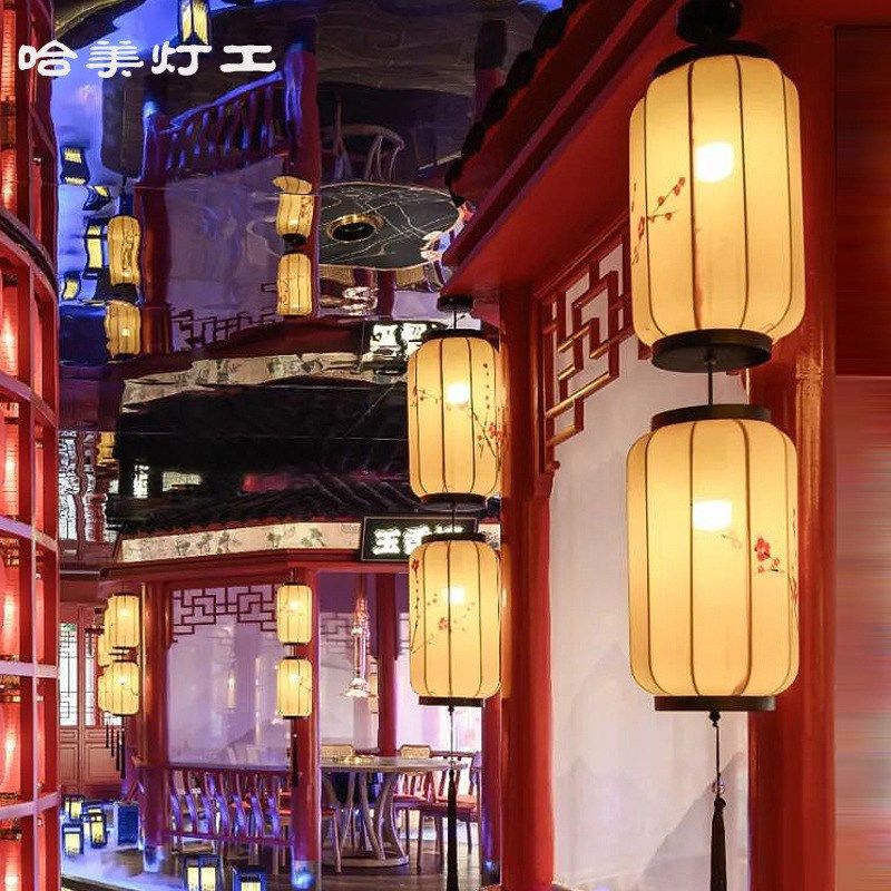 哈美禅意串灯笼手绘中国风餐饮民宿酒店装饰吊灯宋代美学灯具厂家,家装灯饰光源,酒店/宴会厅/餐饮吊灯,淘宝优惠券,粉丝福利购,淘宝优惠卷