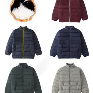 冬装加厚保暖羽绒内胆枣红中小学生校服儿童浅灰英伦风墨绿色外套
