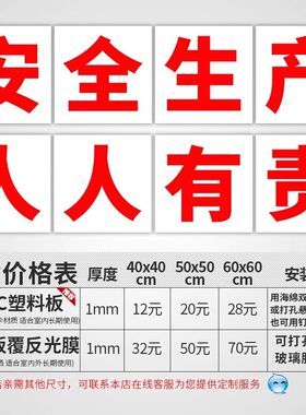 车间工厂安全生产大字标语建筑工地施工警示牌提示牌企业学校文化