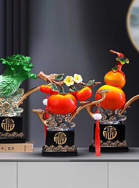 中式客厅电视柜葫芦摆件玄关酒柜书房摆I饰乔迁搬家办公室桌面摆