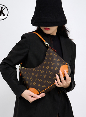 LK轻奢正品包包2026新款超火牛角包软皮单肩腋下包大气通勤斜挎包