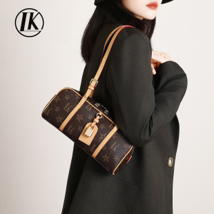 LK正品 高端印花轻奢风zip保龄球包锁头枕头包手提单肩包2026新款