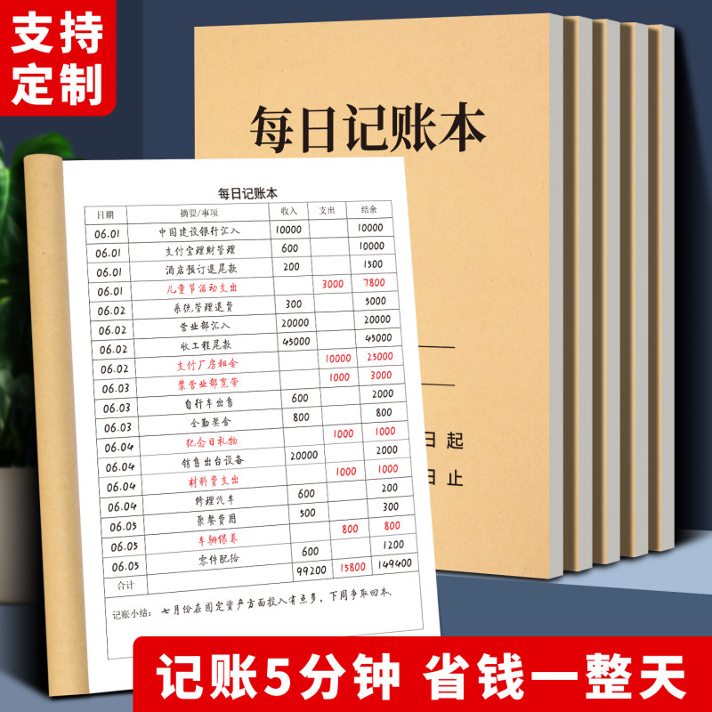 2025年新款每日记账本明细表统计表格登记表家庭理财销售营业本现金人情收支明细台账本记录本家用工资表