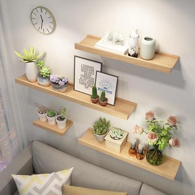 墙上置物架实木一字隔板收纳书架厨房卧室壁挂墙面客厅木板支架子