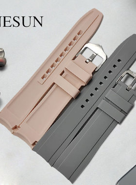 适配尼尚表带弧形接口硅胶手表带橡胶表带弧形接口表带20/22mm